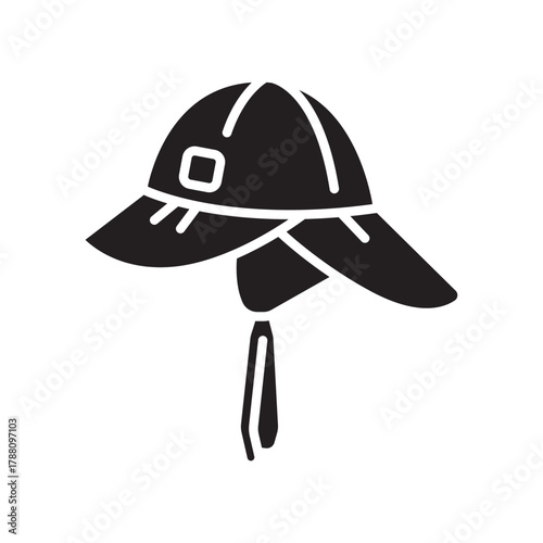waterproof hat color flat icon. Vector isolated element
