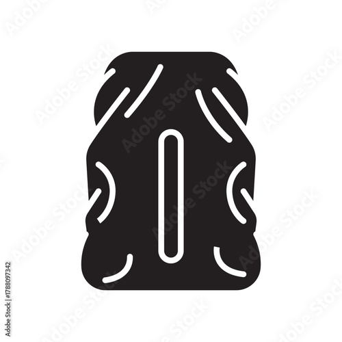 waterproof backpack cover color flat  icon. Vector isolated element