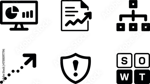 Business strategy and planning icons