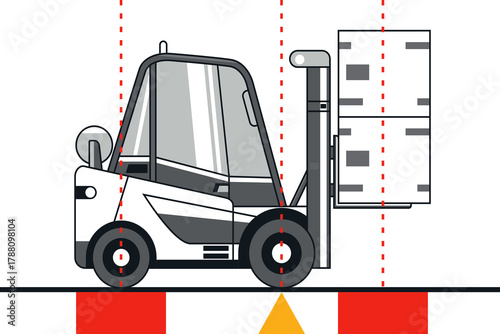 Forklift load centre. Forklift safety text free illustration.