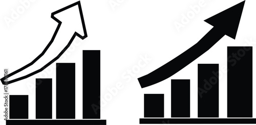 business graph with arrow