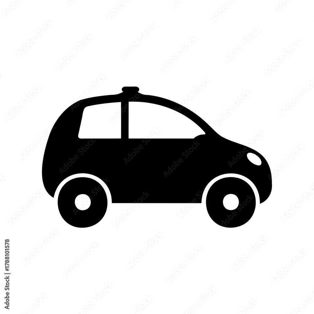 Fototapeta premium Compact car icon on white background, simple vehicle symbol. Vector, illustration