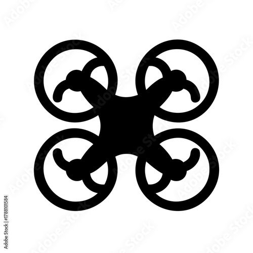 Quadcopter drone icon symbol for modern aerial technology. Vector, illustration