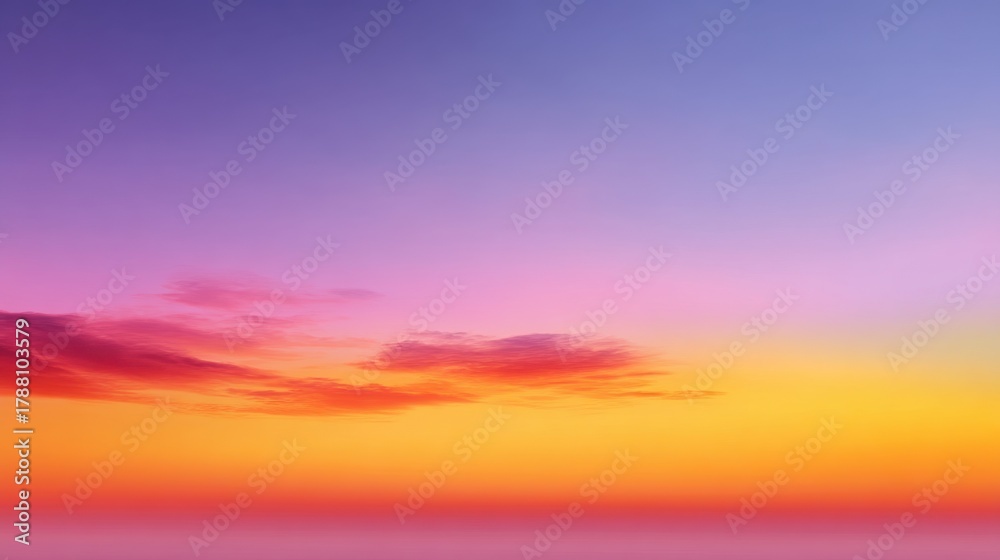 Obraz premium Serene Sunset Over Calm Waters with Vibrant Pink, Orange, and Purple Skies Reflecting Tranquility and Beauty of Nature at Dusk