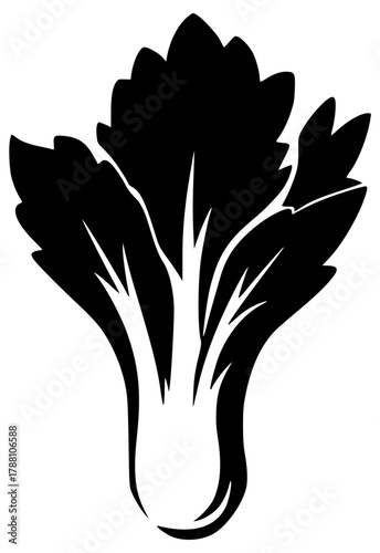Black vector silhouette of celery