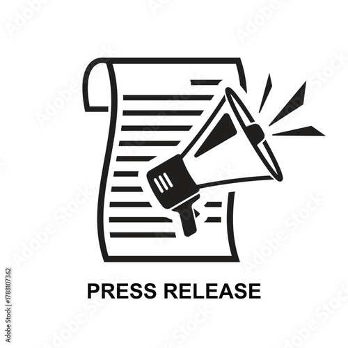 Press release icon isolated on background vector illustration.