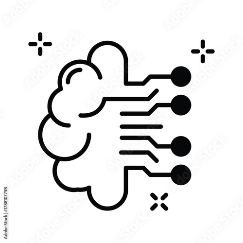 Modern AI neural network icon symbolizing deep learning and data connections.