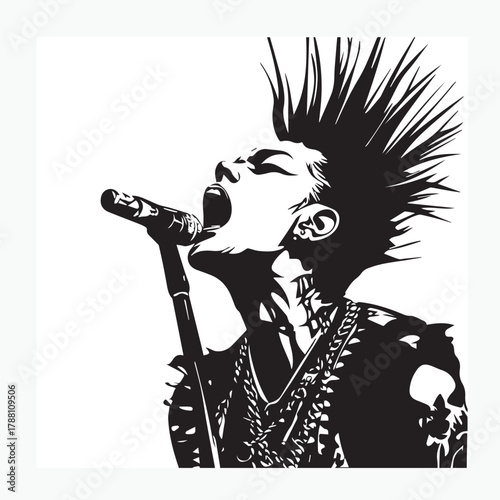 punk singer with microphone