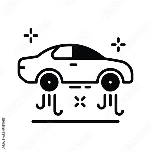 Get this creatively designed amazing icon of flying car in modern style