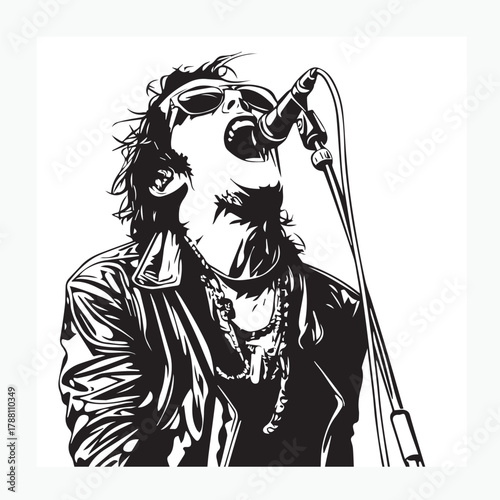 rock singer with microphone