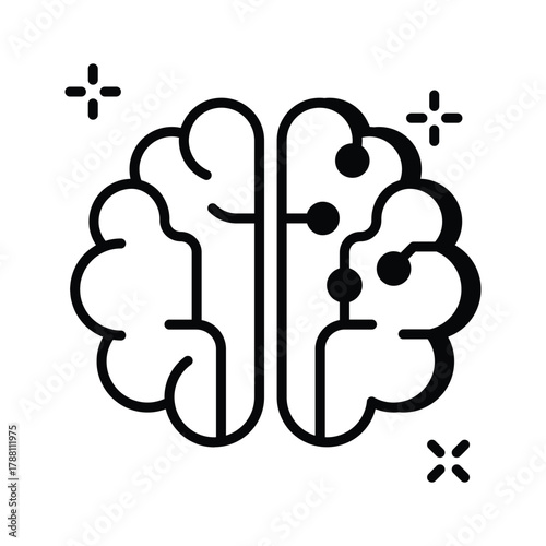 Modern AI neural network icon symbolizing deep learning and data connections.