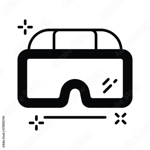 Smart AI virtual reality glasses icon symbolizing immersive technology.
