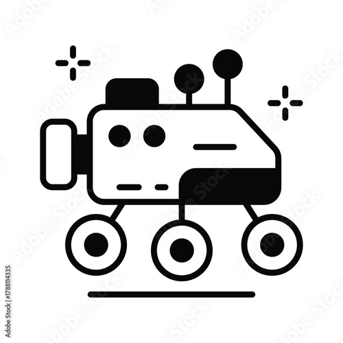 AI rover icon representing robotics, exploration, and autonomous systems.