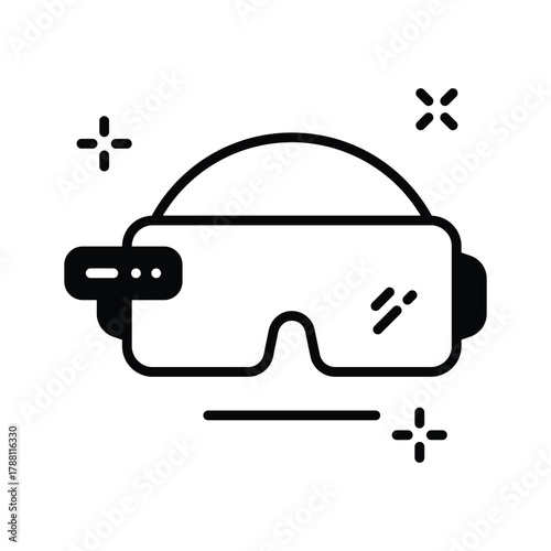 Smart AI virtual reality glasses icon symbolizing immersive technology.