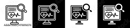 Condition Monitoring Icon Set In Black And White Filled Style Collection