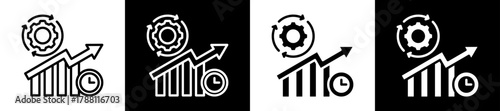 Operational Efficiency Icon Set In Black And White Filled Style Collection