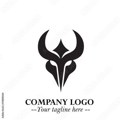 Head of Dracula Logo Symbol in Black on the White Background with Horror Minimal Vector Design