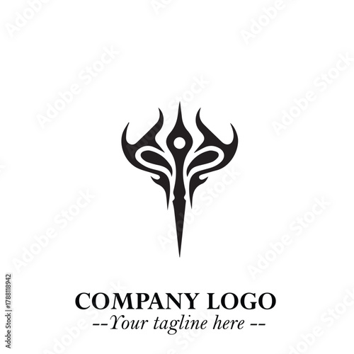 Head of Dracula Logo Symbol in Black on the White Background with Horror Minimal Vector Design