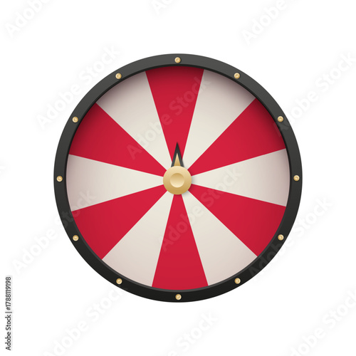 spinning fortune wheel icon, isolated on a white background. Perfect for gaming, casino, lottery, and entertainment projects, representing luck, prizes, and chance.