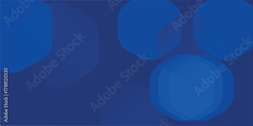 Modern abstract blue background with glowing geometric lines. Blue gradient hexagon shape design. Futuristic technology concept.