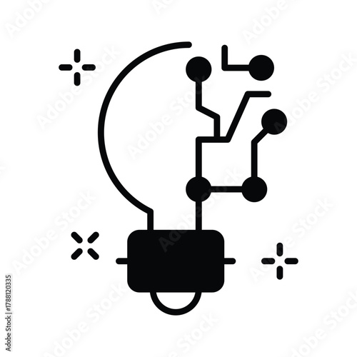 Grab this amazing icon of digital innovation bulb in modern design style