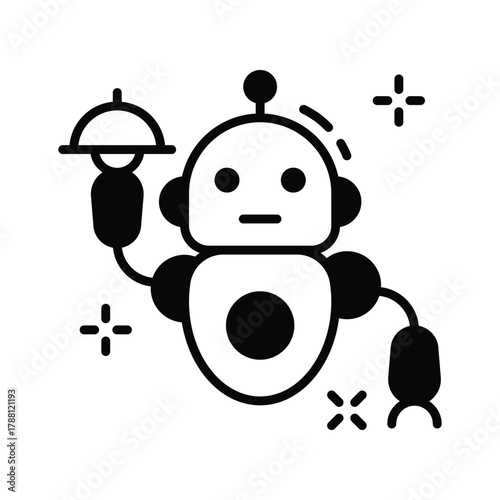 Get this amazing icon of robot server in modern design style