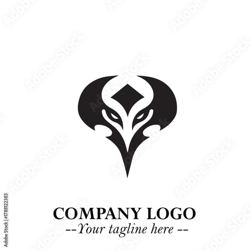 Head of Dracula Logo Symbol in Black on the White Background with Horror Minimal Vector Design
