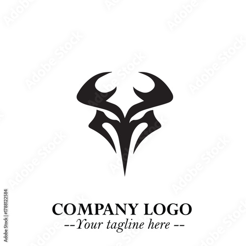 Head of Dracula Logo Symbol in Black on the White Background with Horror Minimal Vector Design
