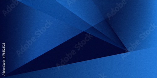 Black dark navy blue silver abstract pattern background. Geometric shape. Line triangle angle fold polygon diamond 3D. Color gradient ombre. Rough grain noise. Light shadow. Matte shimmer. Minimum.