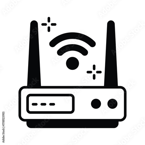 Take your hands on this amazing icon of router in modern style