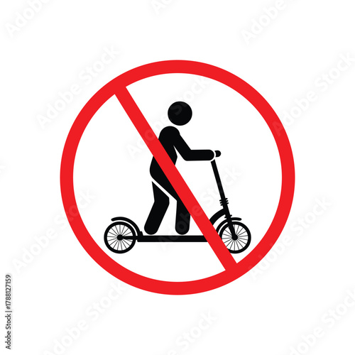 No electric scooter riding allowed sign
