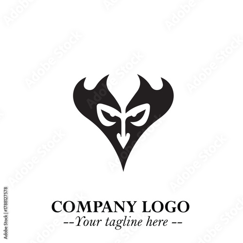 Head of Dracula Logo Symbol in Black on the White Background with Horror Minimal Vector Design