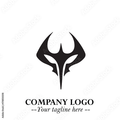 Head of Dracula Logo Symbol in Black on the White Background with Horror Minimal Vector Design