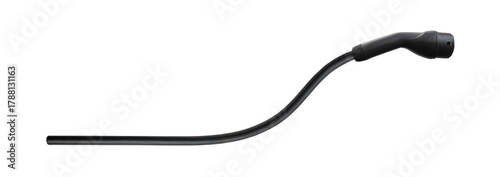 Electric vehicle charging cable isolated on transparent background