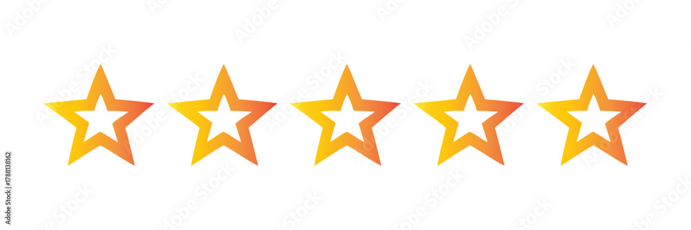 Obraz premium 5 Star Rating Icon: Customer Review, Quality Feedback, Best Choice