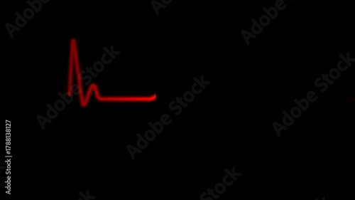 Cardiogram cardiograph oscilloscope screen.heartbeat rate and pulse line with grid, EKG, ECG, seamless and loop motion. 4k video

