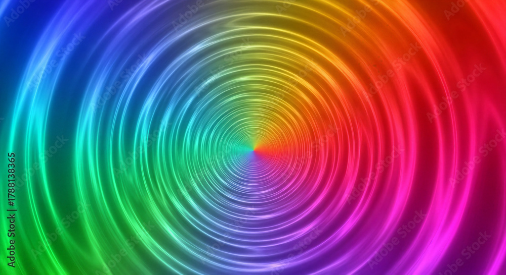 Obraz premium Abstract colorful tunnel illusion with soft glow