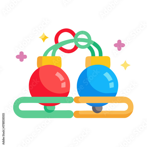 Sleigh Bells Vector Icon Illustration
