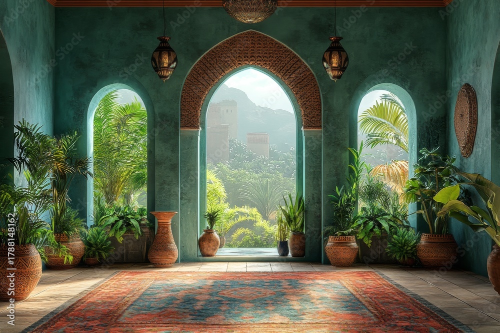 Fototapeta premium Exotic Living Space With Moroccan Vibes