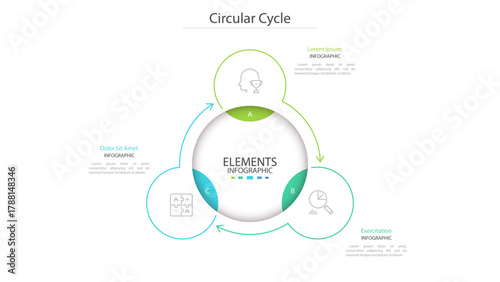 Circular Cycle 6 Elements Infographic Layout