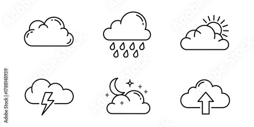 weather icons featuring clouds and celestial bodies