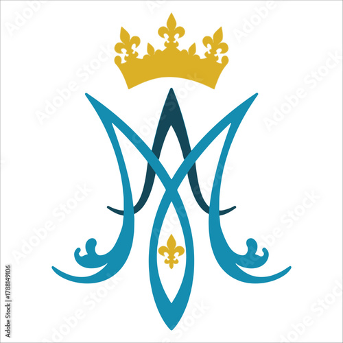 Royal Marian Monogram With Crown Symbol