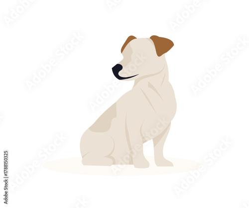 Illustration of a dog sitting