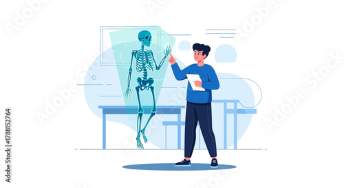 Innovative healthcare professional using hologram technology for medical analysis and diagnosis