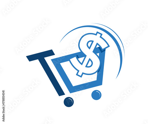 Shopping Cart with Dollar Sign Icon