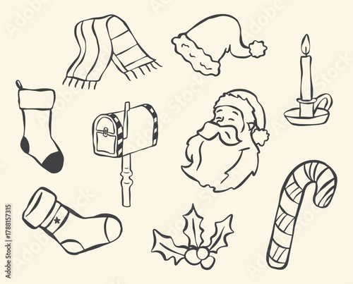 hand drawn chrismas illustrations 