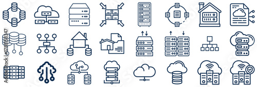 Data Center and Cloud Computing Icons Set