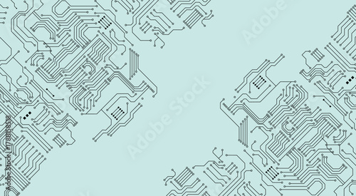 Circuit Board Technology Information Pattern Concept. Copy space for Text. Vector Background. 