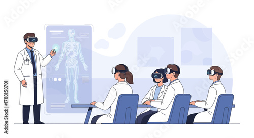 Medical training simulation using virtual reality headsets for healthcare professionals