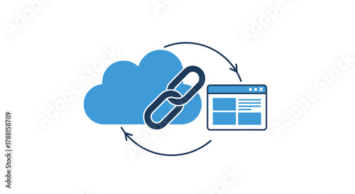 Cloud Link Connection and Website Interface Data Transfer Concept